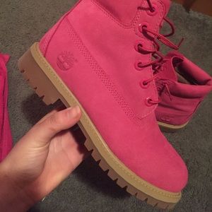 Pink Timberlands